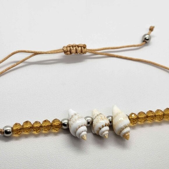 NEW 3 Seashell with BROWN Bracelet - Picture 4 of 4